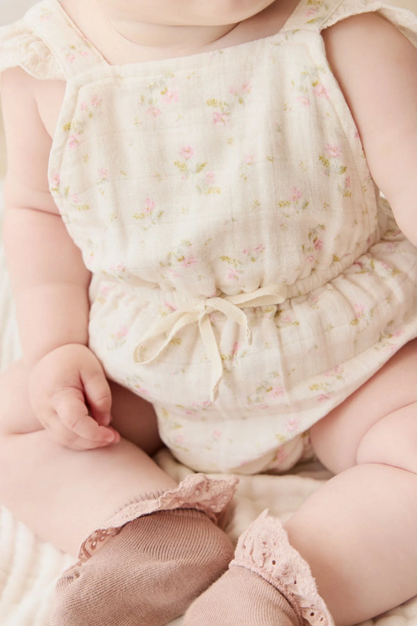Organic Cotton Muslin Luciana Playsuit - Emelia Pink - Jamie Kay