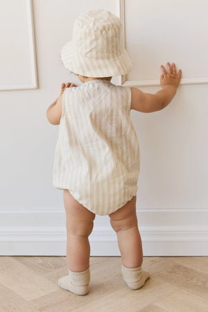 Organic Cotton Archie Playsuit - Variegated Stripe Foam - Jamie Kay