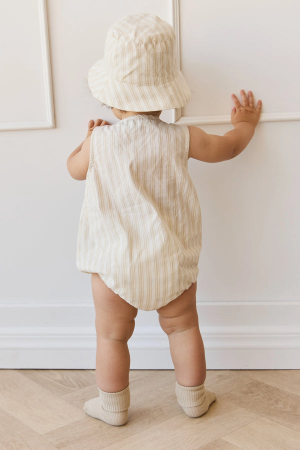 Organic Cotton Archie Playsuit - Variegated Stripe Foam - Jamie Kay