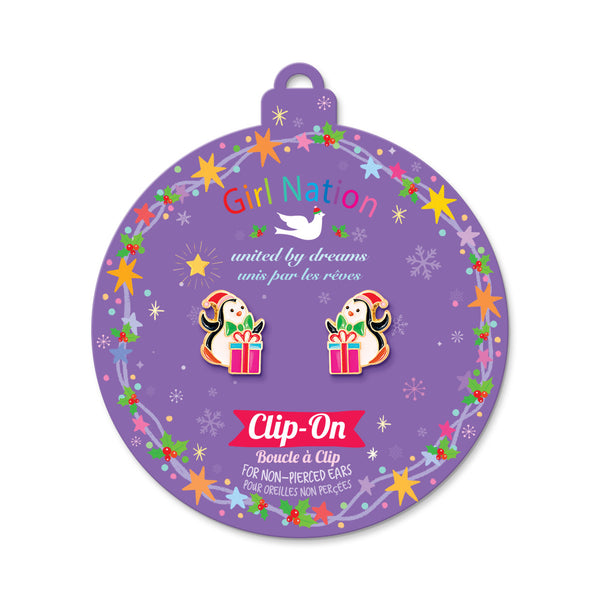 Clip On Earrings - Penguin Surprise -Girl Nation