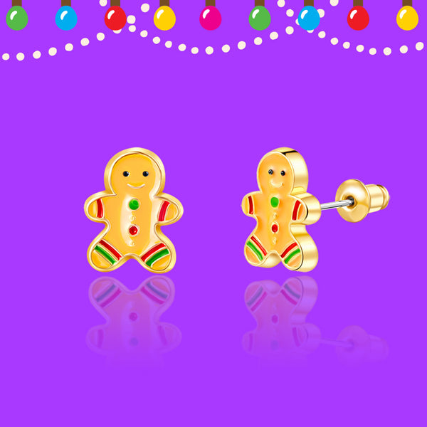 Gingerbread Man Cutie Stud Earrings - Girl Nation