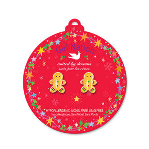 Gingerbread Man Cutie Stud Earrings - Girl Nation