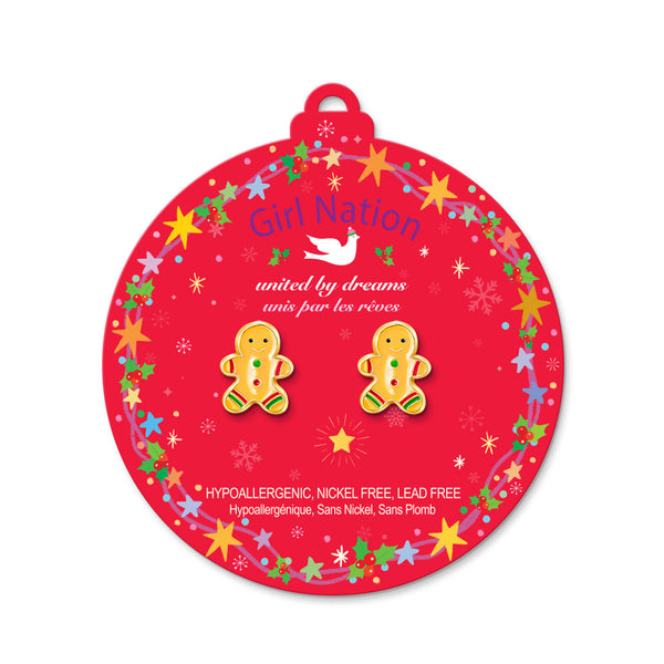 Gingerbread Man Cutie Stud Earrings - Girl Nation
