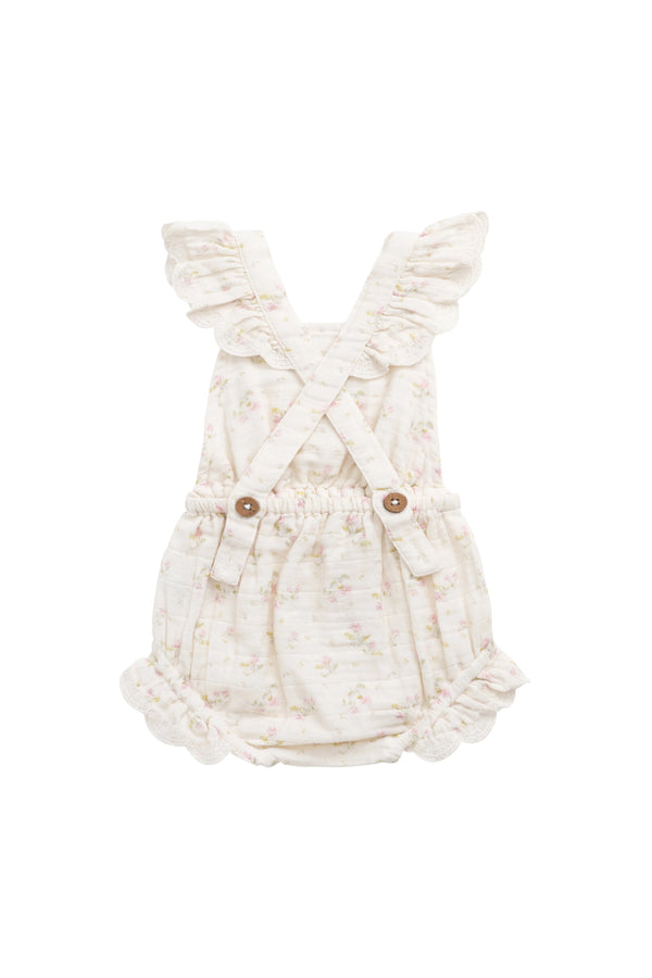 Organic Cotton Muslin Luciana Playsuit - Emelia Pink - Jamie Kay