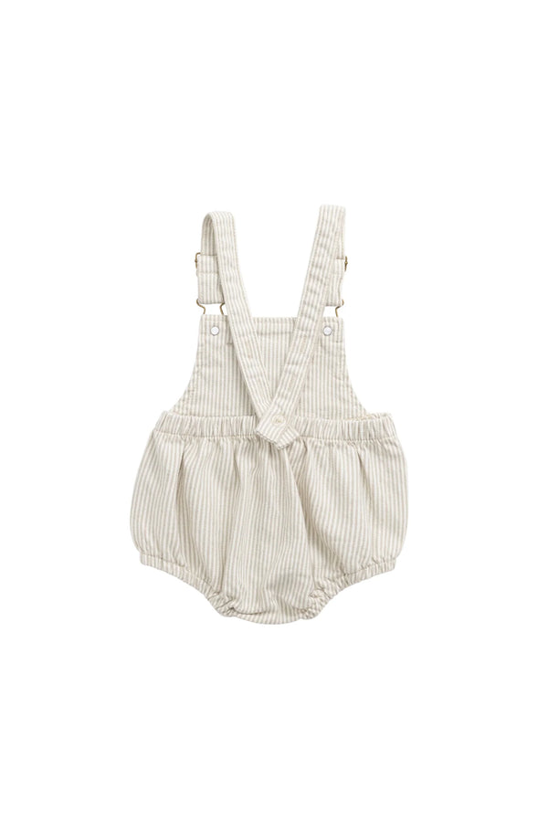 Pax Playsuit - Fine Vertical Stripe Sandy Brown/Cloud - Jamie Kay