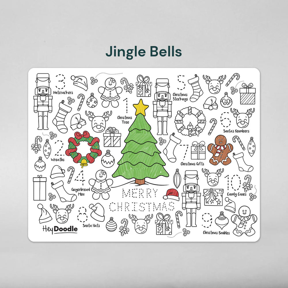 Jingle Bells Classic Colouring & Doodle Mat - Hey Doodle