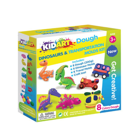 Dough – Mold Kit Dinosaurs & Transportation - KidArt