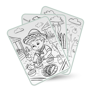 Kidydraw-pad - Food around the world - KidiWolf
