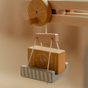 Wooden Crane and Train Track Set - Little Dutch
