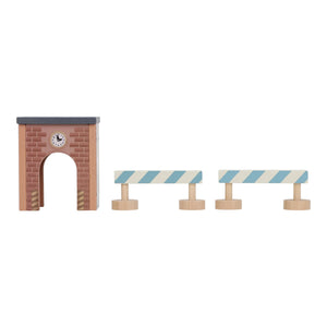 Wooden Crane and Train Track Set - Little Dutch