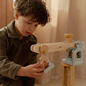 Wooden Crane and Train Track Set - Little Dutch