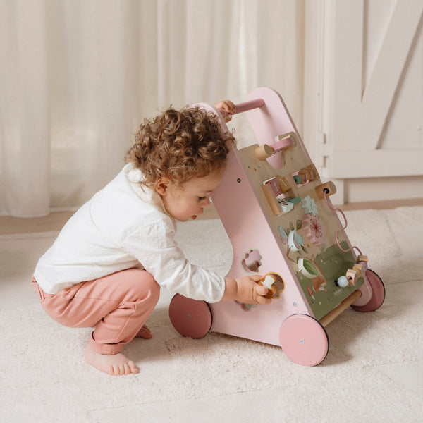 Wooden Activity Walker - Pink - Fairy Garden - Little Dutch