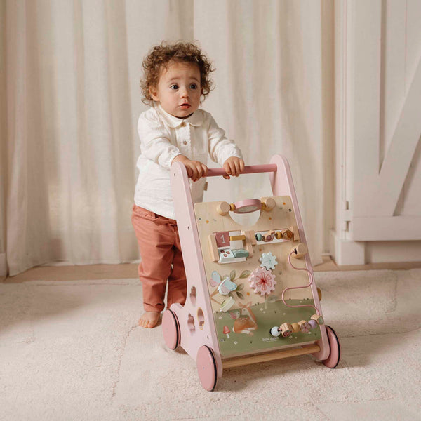 Wooden Activity Walker - Pink - Fairy Garden - Little Dutch