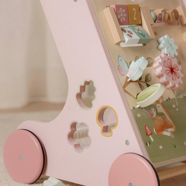 Wooden Activity Walker - Pink - Fairy Garden - Little Dutch