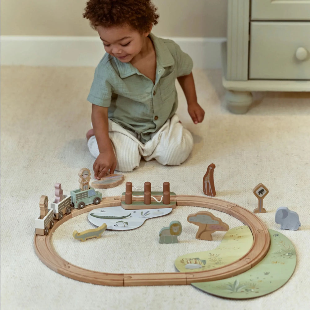 Wooden Train Set - Safari - Little Dutch