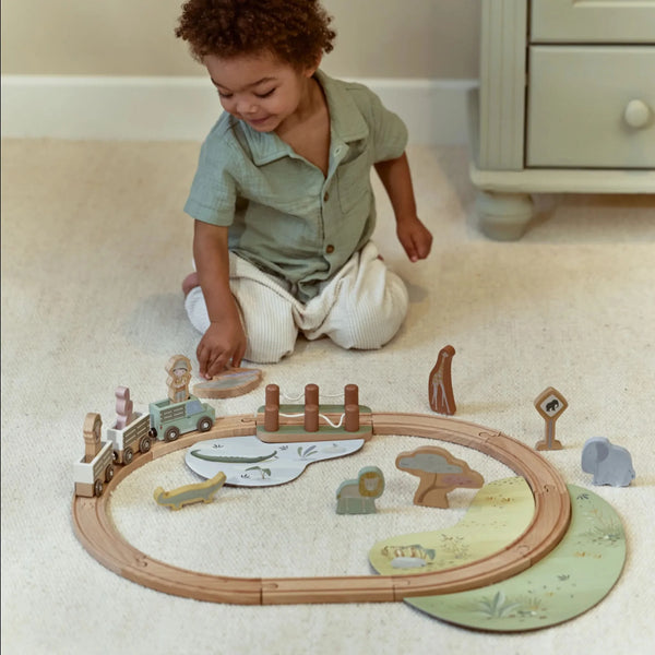 Wooden Train Set - Safari - Little Dutch