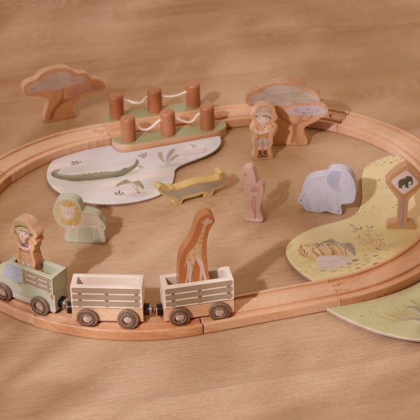 Wooden Train Set - Safari - Little Dutch