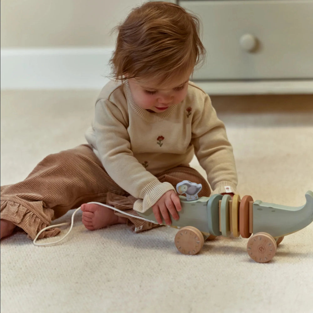 Wooden Pull Along Crocodile - Little Dutch