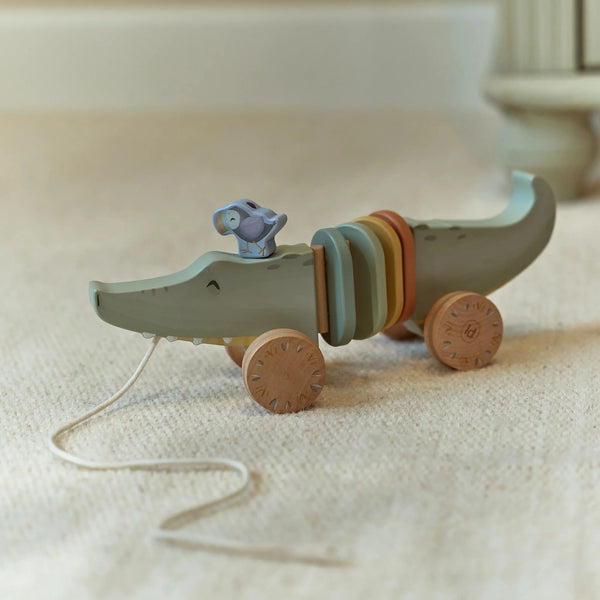Wooden Pull Along Crocodile - Little Dutch