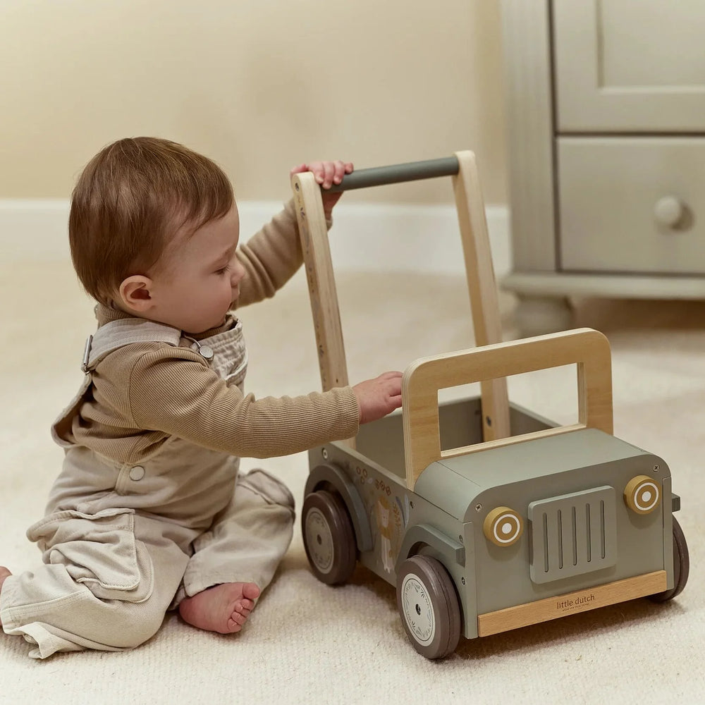 Safari Friends Wooden Push Safari Car - Little Dutch