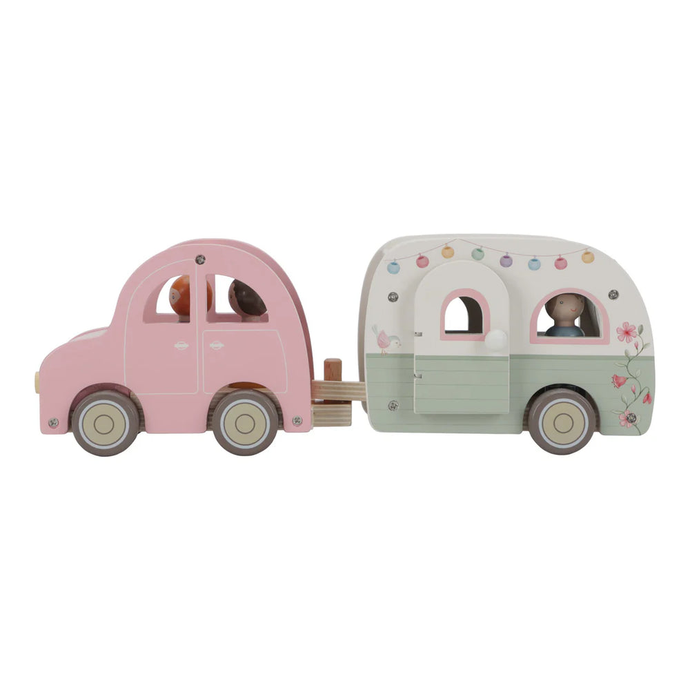 Wooden Toy Car and Caravan - Little Dutch
