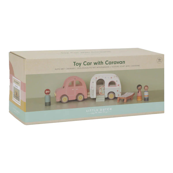 Wooden Toy Car and Caravan - Little Dutch