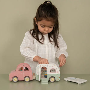 Wooden Toy Car and Caravan - Little Dutch