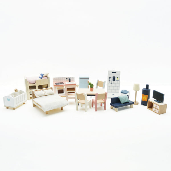 Wooden Dolls House Starter Furniture Set - 35 piece - Le Toy Van