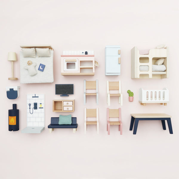 Wooden Dolls House Starter Furniture Set - 35 piece - Le Toy Van