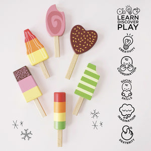 Wooden Ice Lollies Popsicles - 7 Piece - Le Toy Van