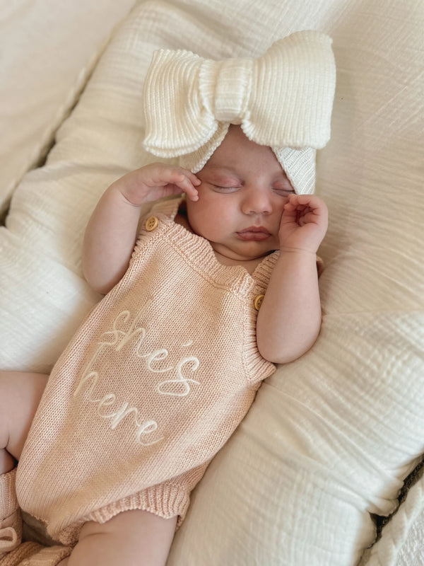 She's Here - Mini Knit Romper - Pink Lemonade - Blossom & Pear