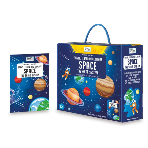 Travel, Learn and Explore - Book and 3D Puzzle Set - Space, 205 pcs - Sassi