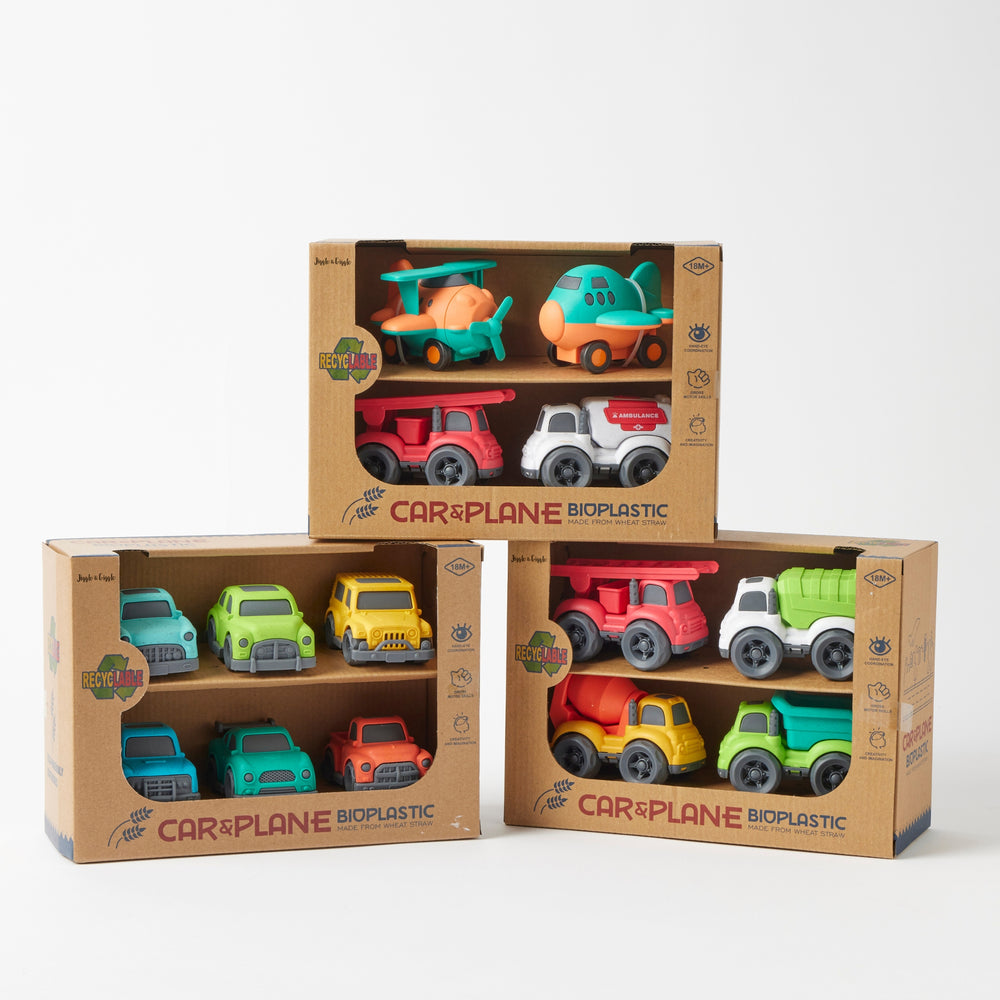 Bioplastic Car & Plane Set 3 - Jiggle & Giggle