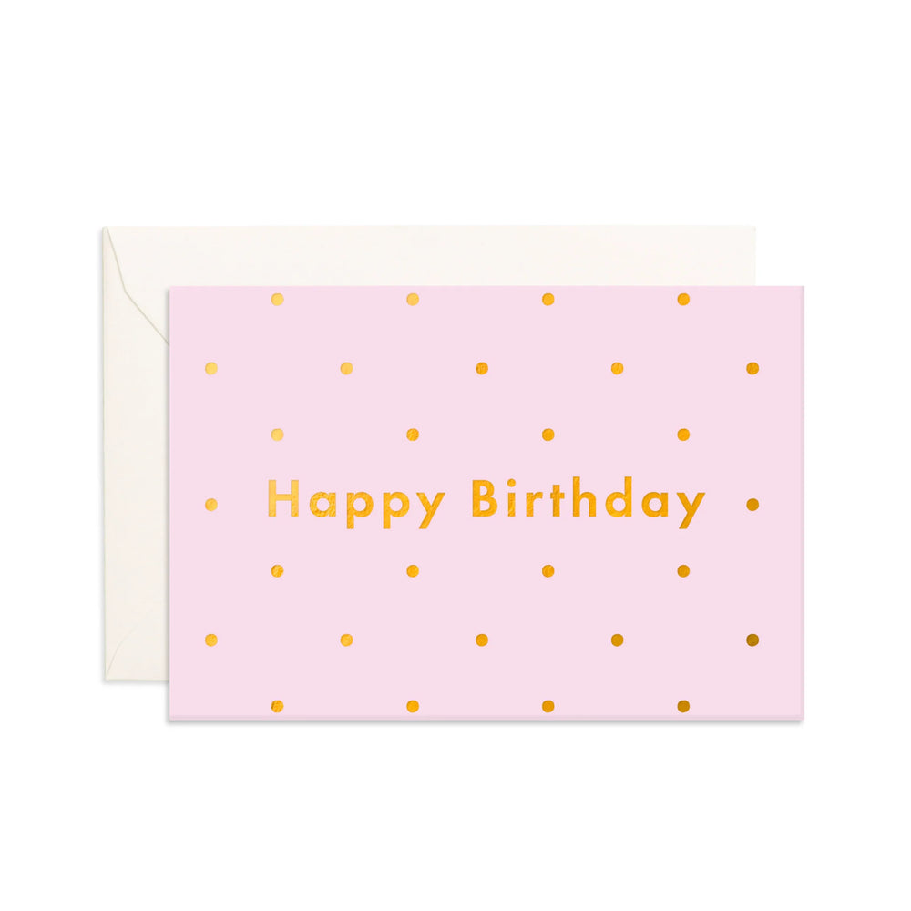 Birthday Lilac Dots Mini Greeting Card - Fox & Fallow