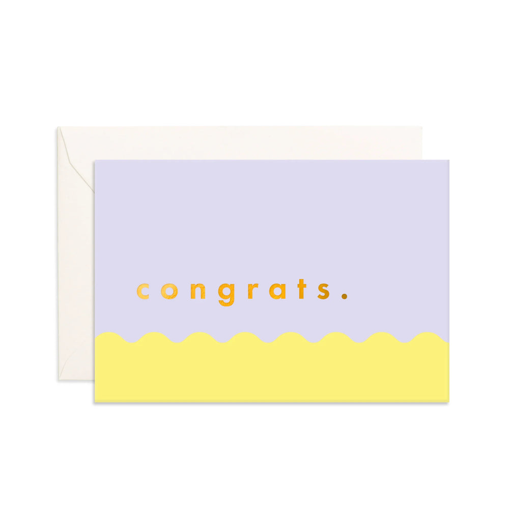 Congratulations Lilac Ripple Mini Greeting Card - Fox & Fallow