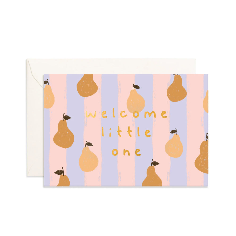 Welcome Little One Pears Mini Greeting Card - Fox & Fallow