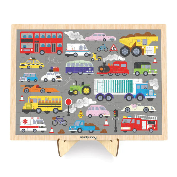 Wooden Puzzle & Display - On the Move - 100 pc - Mudpuppy