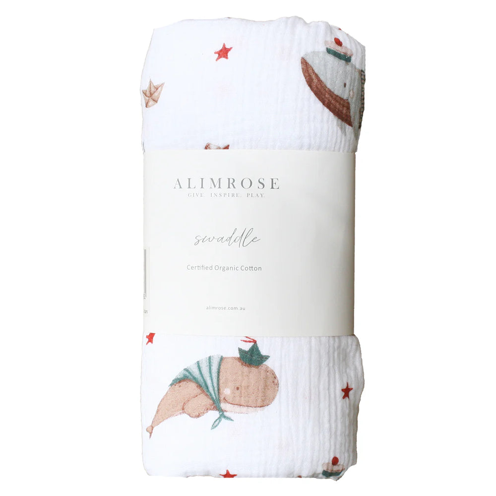 Muslin Swaddle Whales - Alimrose