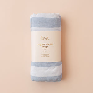 Cloud Stripe Organic Muslin Wrap Swaddle - Fox & Fallow