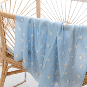 Blue Ducks Muslin Wrap Swaddle - Fox & Fallow