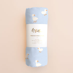 Blue Ducks Muslin Wrap Swaddle - Fox & Fallow