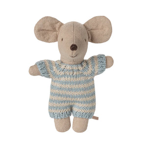 Baby Mouse in Carry Cot Blue - Maileg