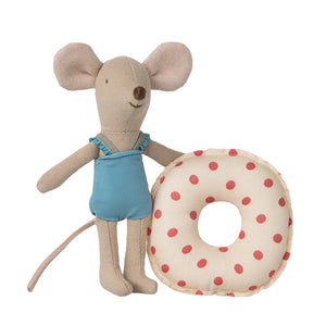Beach Mouse Little Sister with Float Red Dot - Maileg