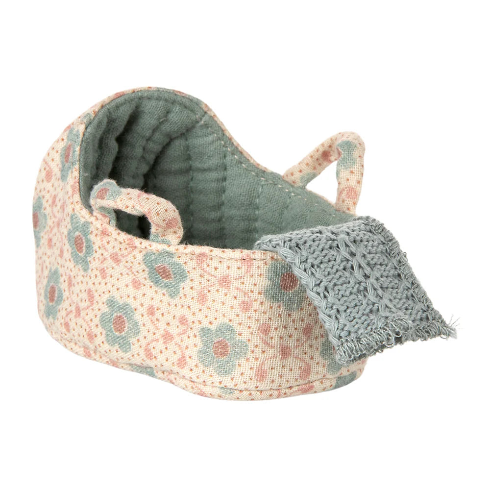 Carry Cot Baby Mouse Blue - Maileg