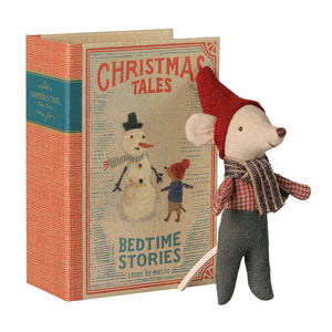 Christmas Mouse Baby in Book - Maileg