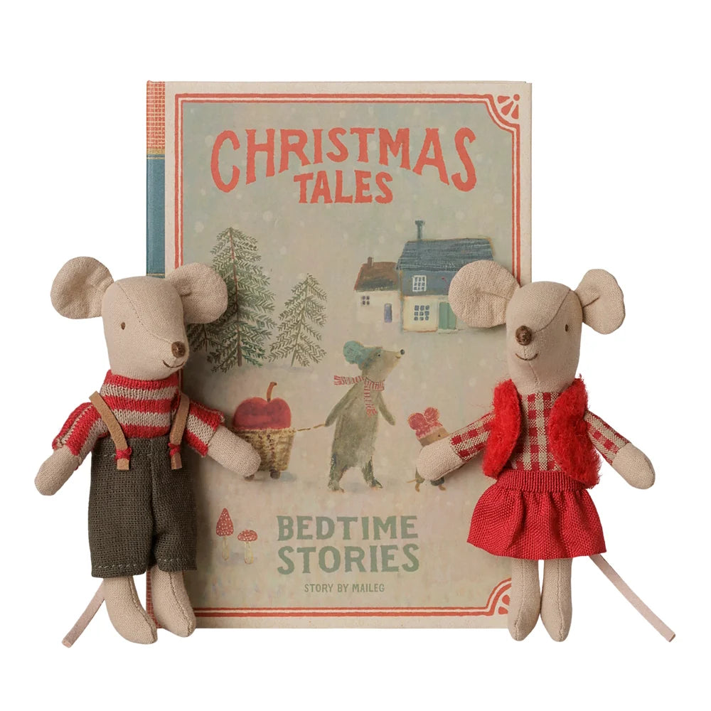 Christmas Twin Mice in Book - Maileg