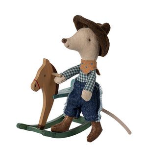 Cowboy Mouse on Rocking Horse - Maileg