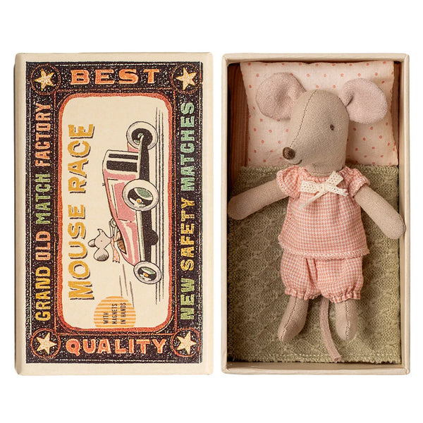Little Sister Mouse in Matchbox 2025 - Pink Pyjamas - Maileg