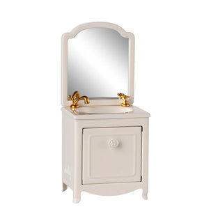 Miniature Sink Dresser & Mirror - Off White - Maileg