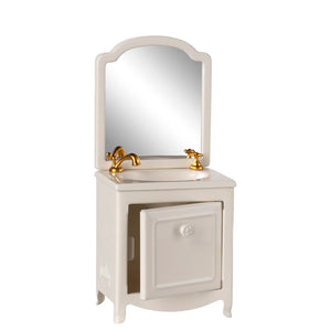 Miniature Sink Dresser & Mirror - Off White - Maileg